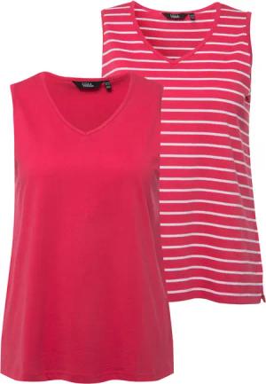 Ulla Popken Longtop Top 2er-Pack Ringel/uni