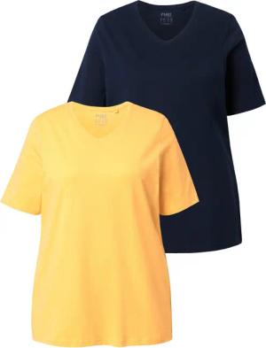 Ulla Popken T-Shirt T-Shirts 2er-Pack V-Ausschnitt