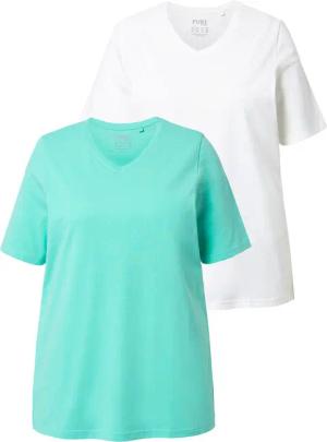 Ulla Popken T-Shirt T-Shirts 2er-Pack V-Ausschnitt