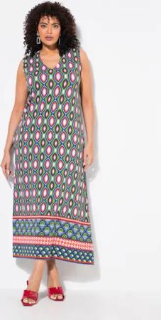 Ulla Popken Maxikleid Maxikleid A-Linie V-Ausschnitt