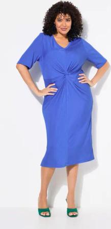 Ulla Popken Jerseykleid Jerseykleid drapiert V-Ausschnitt