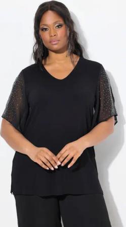Ulla Popken T-Shirt T-Shirt Ziersteine A-Linie