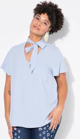 MIAMODA Longbluse Schluppenbluse A-Linie Satin Flügel-Halbarm