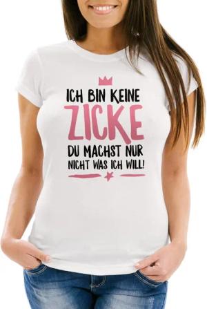 MoonWorks Print-Shirt Damen T-Shirt Ich bin
