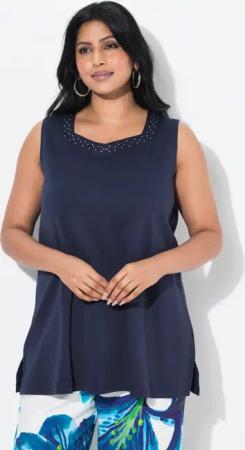 Ulla Popken Longtop Top A-Linie Herzausschnitt