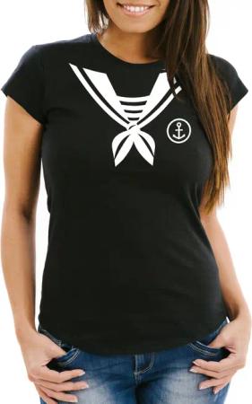MoonWorks Print-Shirt Damen T-Shirt Matrose Matrosin
