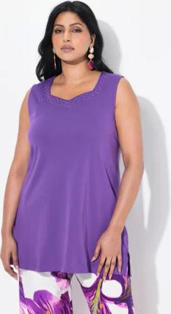 Ulla Popken Longtop Top A-Linie Herzausschnitt