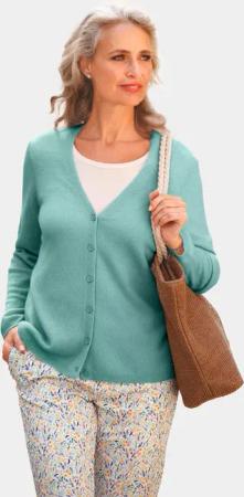 GOLDNER Strickjacke Weiche Kaschmirstrickjacke mit V-Ausschnitt
