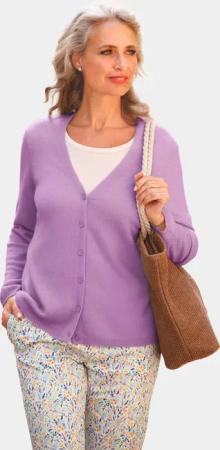 GOLDNER Strickjacke Weiche Kaschmirstrickjacke mit V-Ausschnitt