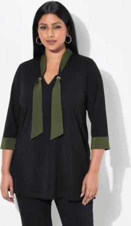 Ulla Popken T-Shirt Schluppen-Shirt A-Linie V-Ausschnitt