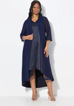 Ulla Popken Sommerjacke Chiffonjacke Schalkragen lange