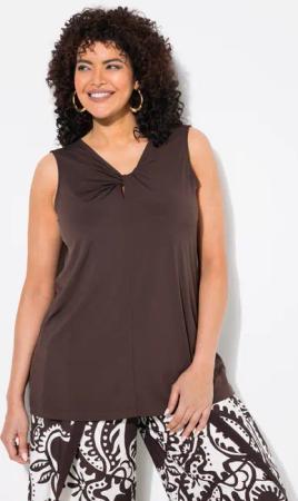 Ulla Popken Longtop Top drapiert V-Ausschnitt