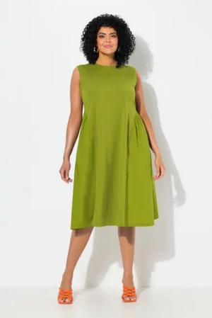 Ulla Popken Midikleid Kleid Materialmix A-Linie