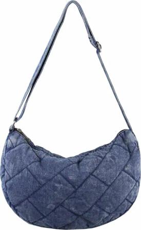ITALYSHOP24 Schultertasche Damen Jeans Tasche Shopper