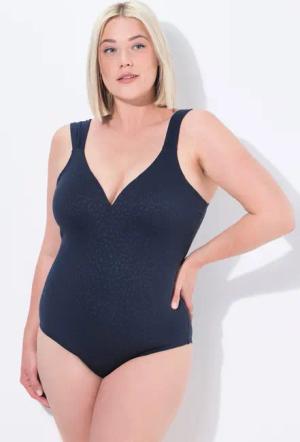 Ulla Popken Badeanzug Badeanzug Leo-Jacquard Softcups