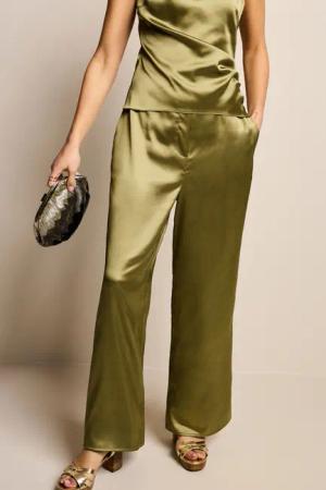 Next Stoffhose Elastische Satin-Hose mit weitem