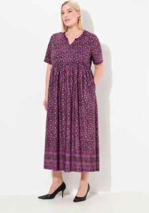 Ulla Popken Maxikleid Jerseykleid A-Linie florales