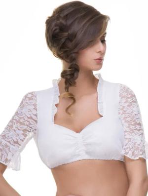 Almbock Dirndlbluse Dirndlbluse Felice (1-tlg) weiß