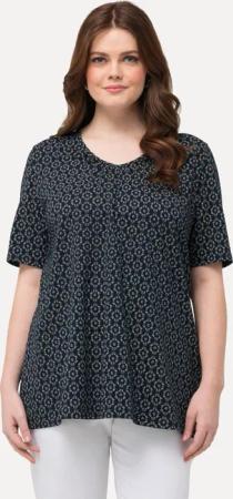 Ulla Popken T-Shirt Trachten-Shirt A-Linie V-Ausschnitt
