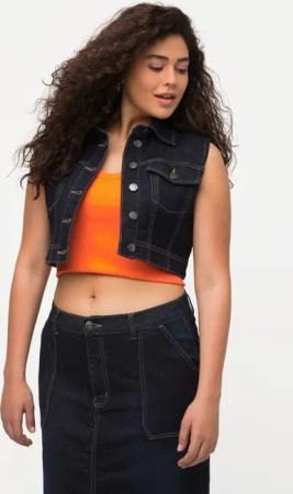 Ulla Popken Jeansweste Jeansweste kurz Slim