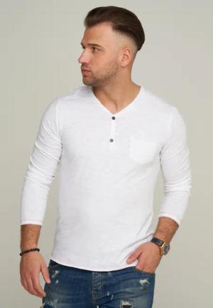 CARISMA Longsleeve CRSEWARD V-Neck mit Knopfleiste