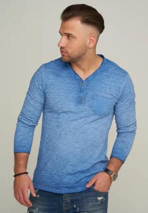 CARISMA Longsleeve CRSEWARD V-Neck mit Knopfleiste