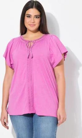 Ulla Popken T-Shirt T-Shirt Zierlitze Tunika-Ausschnitt