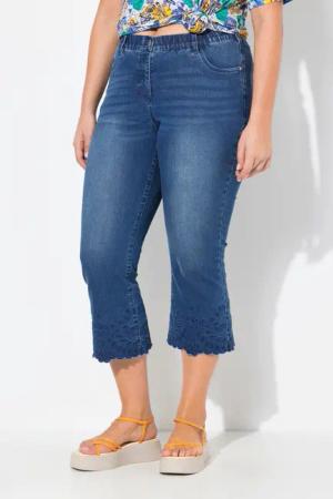 Ulla Popken Regular-fit-Jeans 7/8-Jeans Marie Stickerei