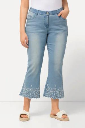 Ulla Popken Regular-fit-Jeans 7/8-Jeans Marie Stickerei