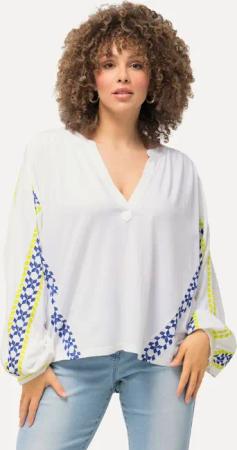Ulla Popken Satinbluse Bluse Leinenmix Oversized
