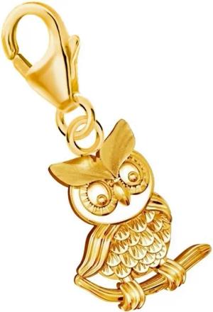Goldene Hufeisen Charm-Einhänger Eule Karabiner Charm