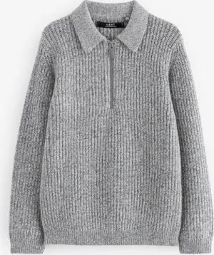 Next Polokragenpullover Langärmeliges Poloshirt mit RV-Kragen
