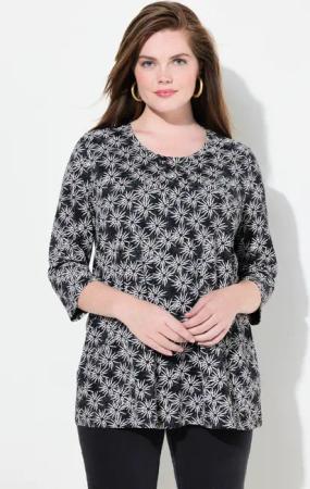 Ulla Popken T-Shirt Shirt Blüten A-Linie