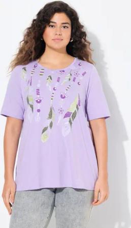 Ulla Popken T-Shirt T-Shirt Federn A-Linie