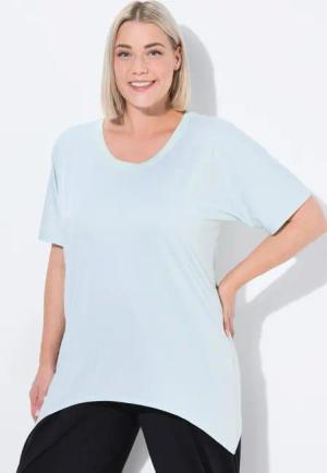 Ulla Popken T-Shirt Funktions-Shirt Zipfelsaum Rundhals