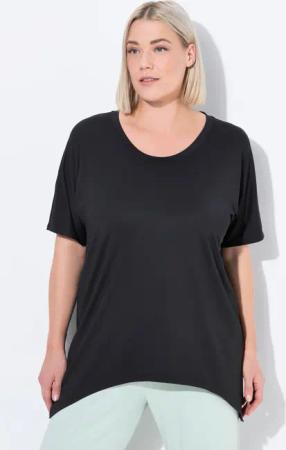 Ulla Popken T-Shirt Funktions-Shirt Zipfelsaum Rundhals