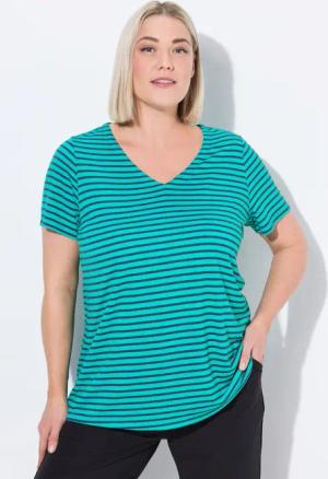 Ulla Popken T-Shirt Funktions-Shirt Ringel Classic