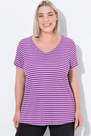 Ulla Popken T-Shirt Funktions-Shirt Ringel Classic