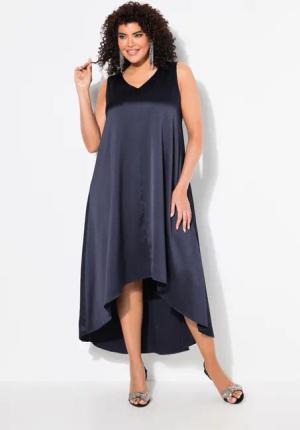 Ulla Popken Cocktailkleid Crash-Midikleid ärmellose A-Linie