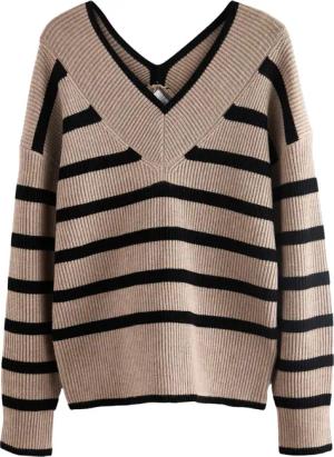 Next V-Ausschnitt-Pullover Gerippter Pullover mit V-Ausschnitt