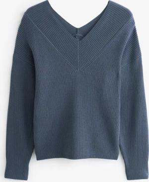 Next V-Ausschnitt-Pullover Ripp-Oberteil mit V-Ausschnitt (1-tlg)