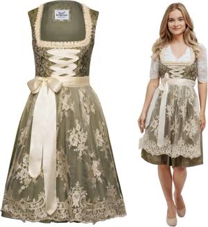 HOFGLANZ Dirndl Traditionelles Dirndl Damen Grün