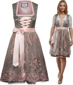 HOFGLANZ Dirndl Traditionelles Dirndl Damen Grau