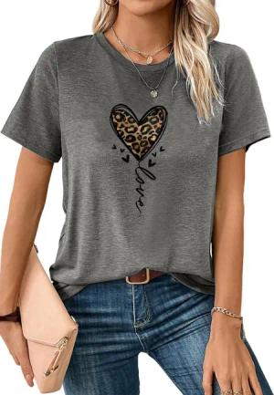 PYL Print-Shirt Damen Sommer Casual T-Shirt