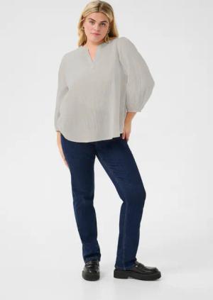 KAFFE Curve Langarmbluse Langarm-Bluse KCsilla Große