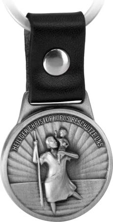 FABACH Schlüsselanhänger Christophorus am Lederband -