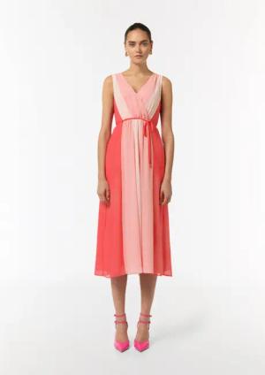 Comma Maxikleid Midikleid aus Viskose Tunnelzug