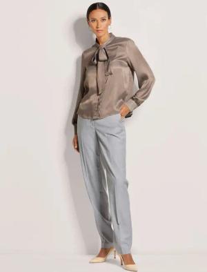 MADELEINE Langarmbluse Satinbluse mit Schluppe