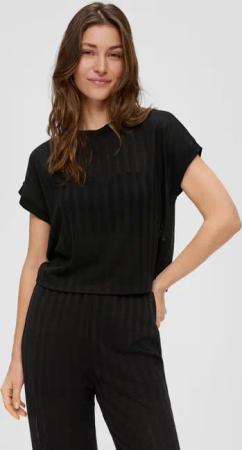 QS Kurzarmshirt T-Shirt mit Musterstruktur