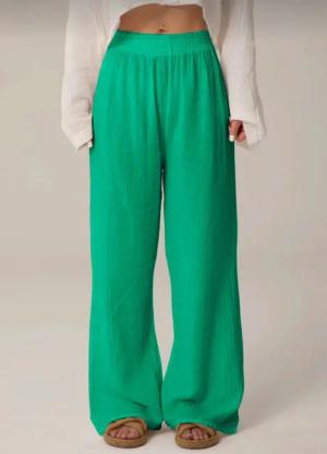 fashionshowcase Palazzohose Damen Sommerhose aus Musselin